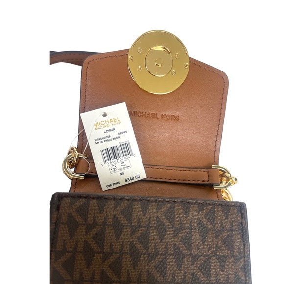 Michael Kors Women Carmen Small Faux Leather Phone Crossbody Bag - Picture 12 of 15